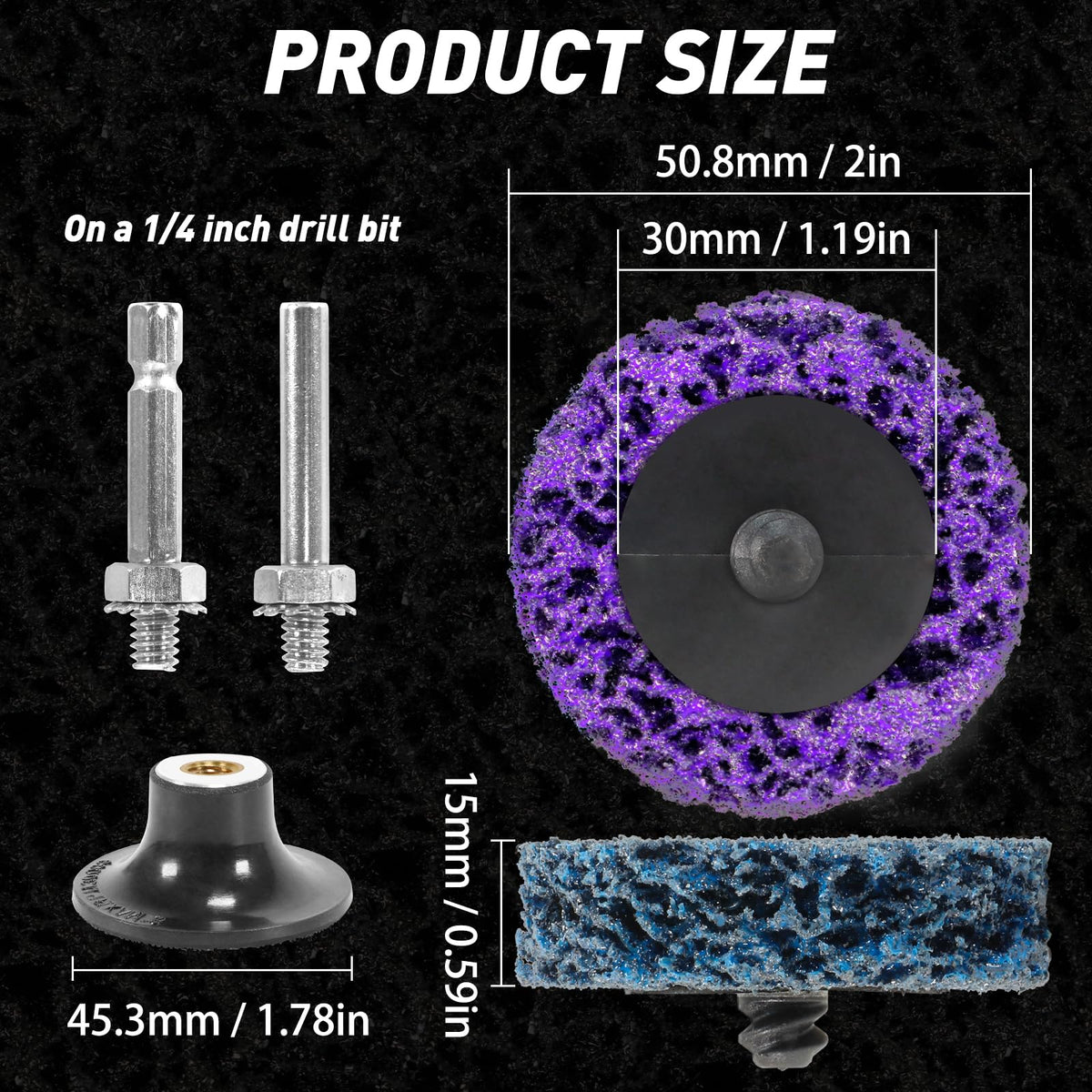 33 PCS 2" Quick Change Diamond Sanding Discs Easy Strip Wheels, Black