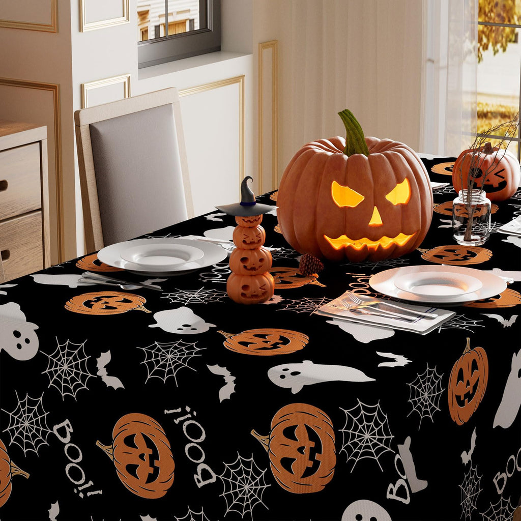 Halloween Spooky Ghost Rectangle Tablecloth Decorations 60x84 Inch