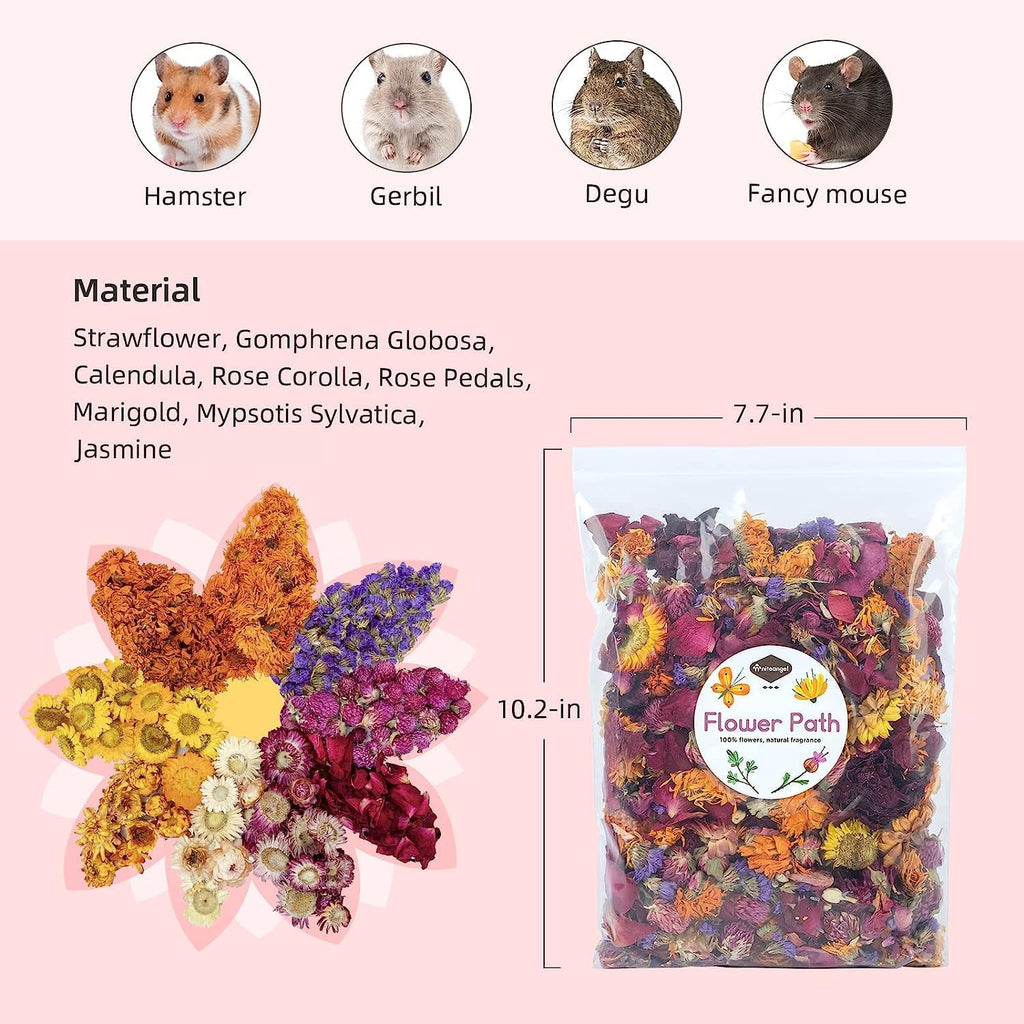 Natural & Soft Hamster Bedding Mate: Air-Dried Flowers & No-Add