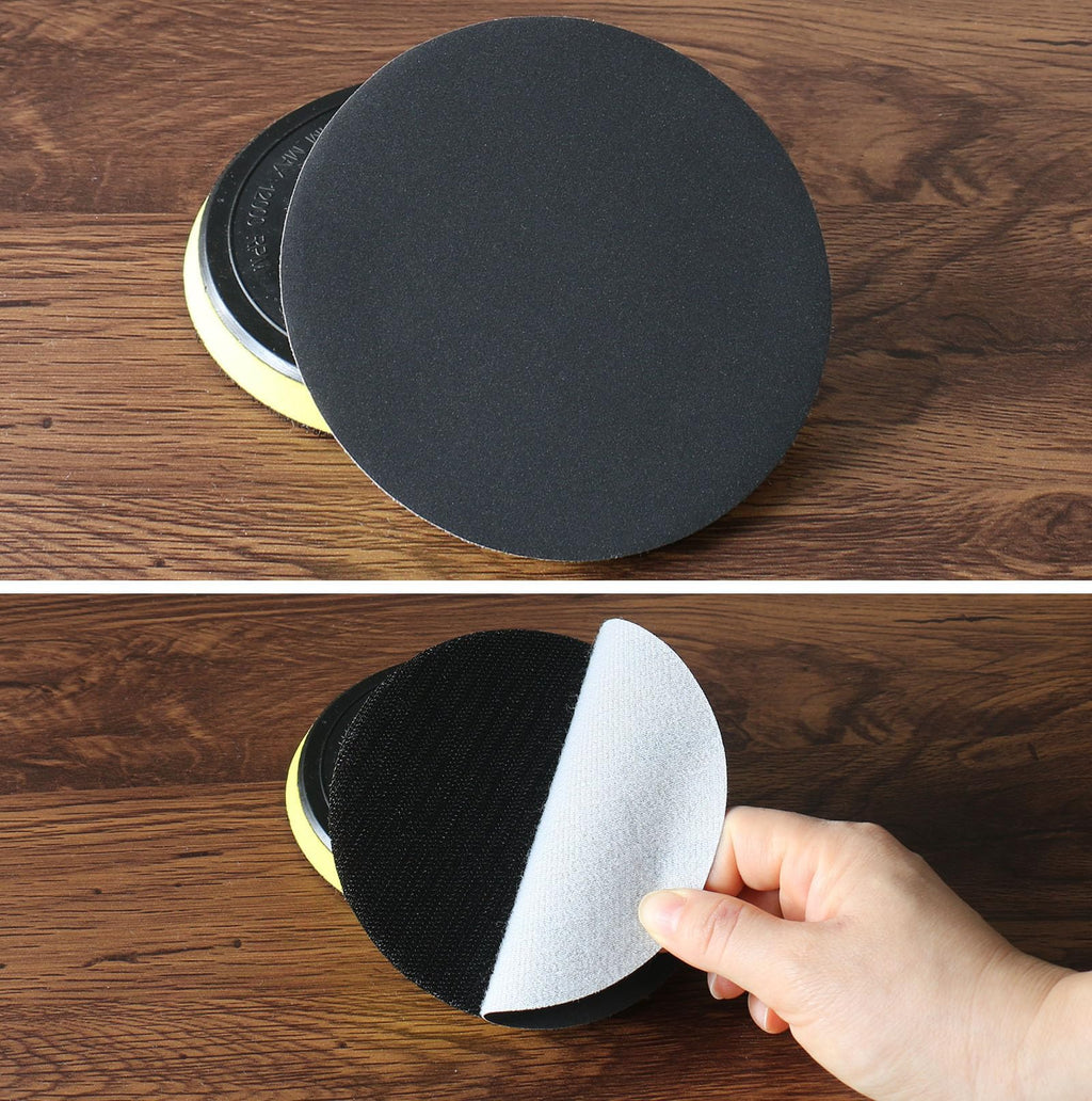 Tueascallk 50Pcs 5 Inch 400 Grit Non-Porous Wet and Dry Hook and Loop Sanding Discs for Random Orbital Sander and Electric Sander Sandpaper