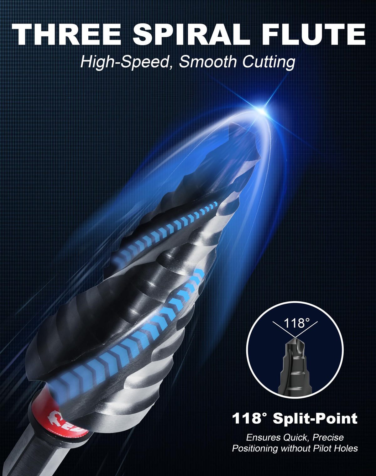 EZARC M35 Cobalt Step Drill Bit for Metal, 1/8"-1/2", 1/4" Hex Shank