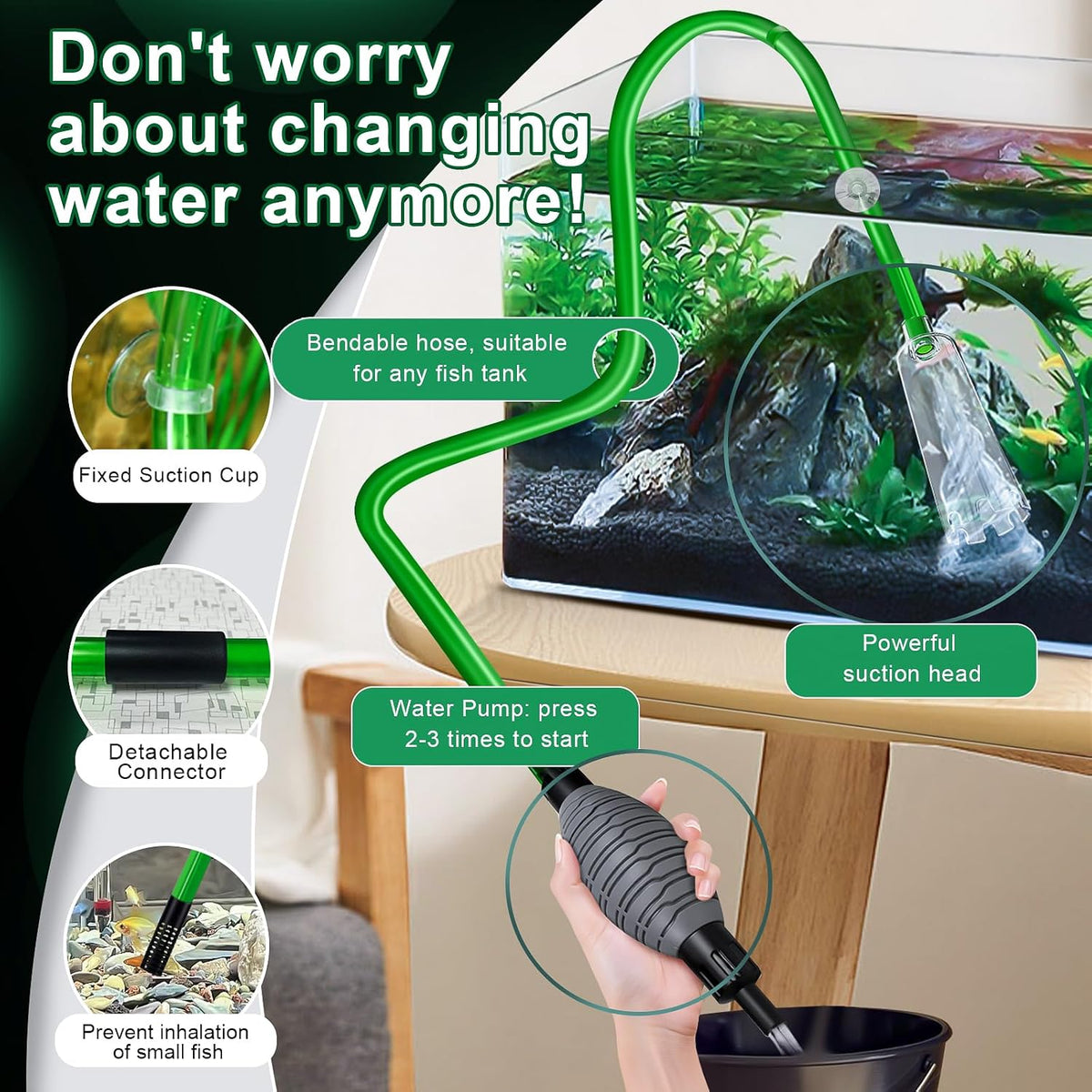 Fish Tank Water Change,Aquarium Gravel Vacuum Siphon