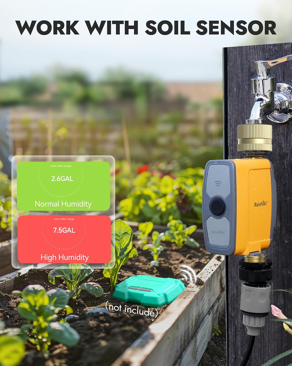 WiFi Water Timer, Smart Hose Timer for Garden Hose, WiFi Irrigation Controller, Smart Sprinkler System Valve, APP &