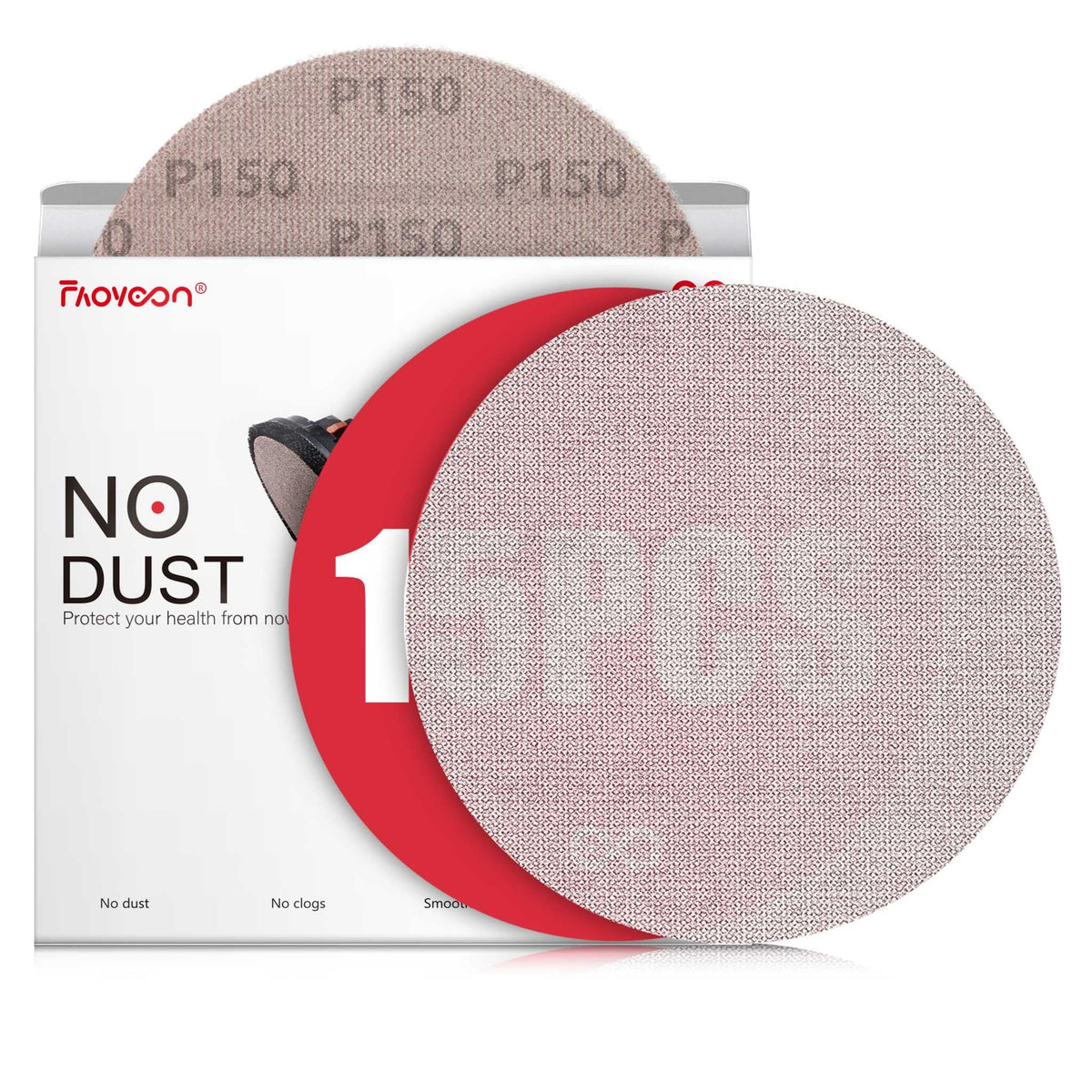 Faoyoon 9 Inch Sanding Disc Drywall Sandpaper, Dust Free Sanding Drywall Sander Pads, 15 Pack 150 Grit