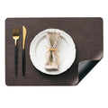Placemats Set of 8, Reversible Dual-Color Faux Leather Place Mats