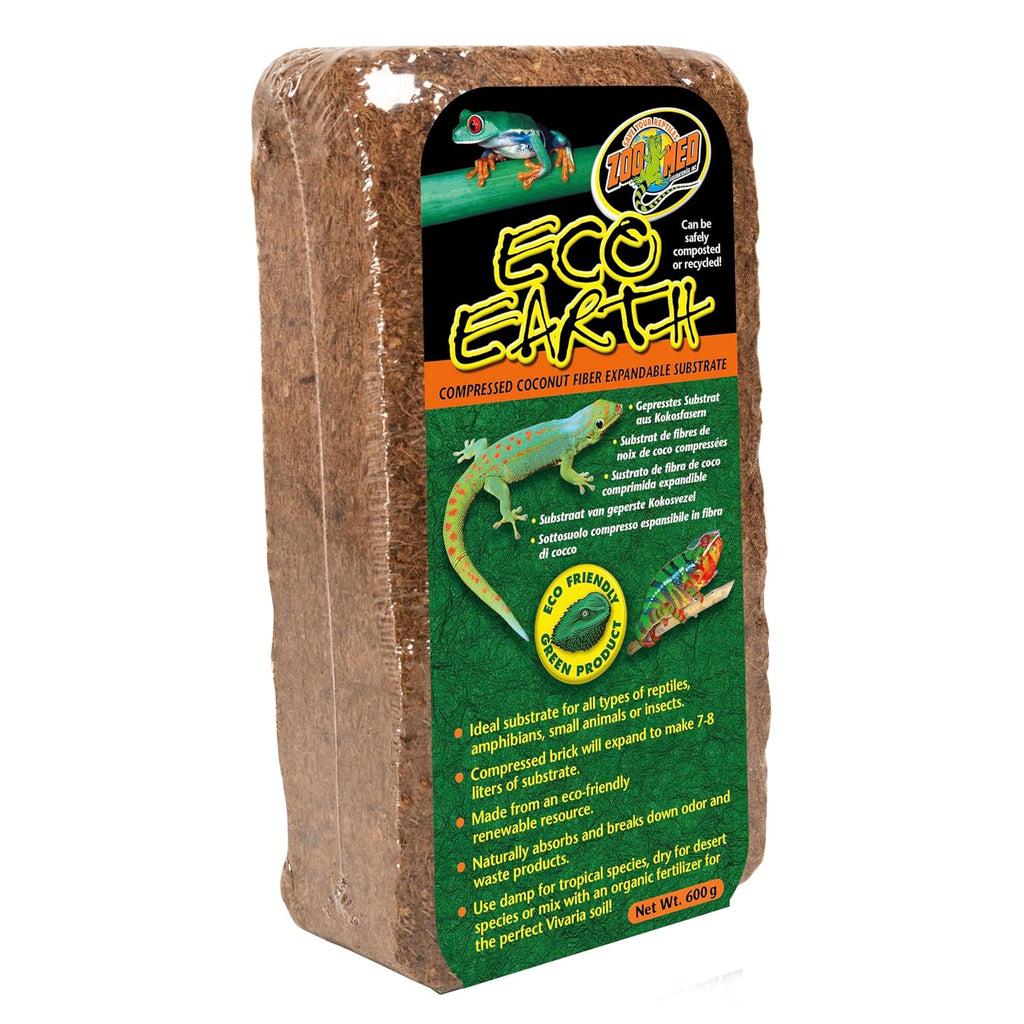Eco Earth Compressed Coconut Fiber Substrate Reptiles 1 Brick - 3 Pack