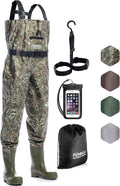 Chest Waders – Waterproof 2-ply Nylon/PVC Camo Hunting Fishing Waders for Men and Women with Boots