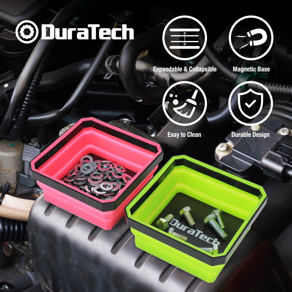 3-Pack Magnetic Foldable Parts Tray Set, Silicone Tool Tray Set