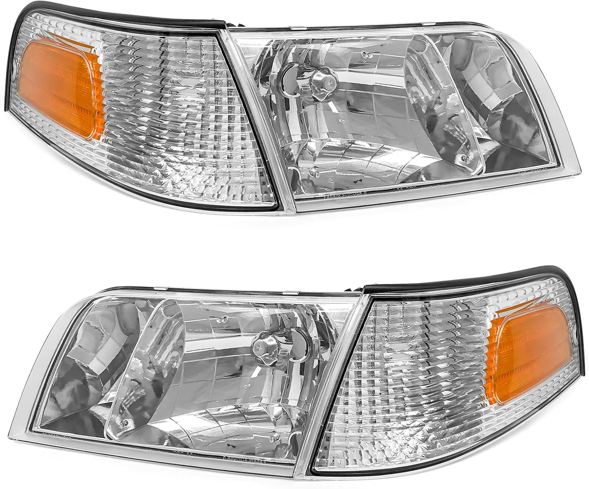 for 1998-2011 Ford Crown Victoria Halogen Headlight W/O Bulbs