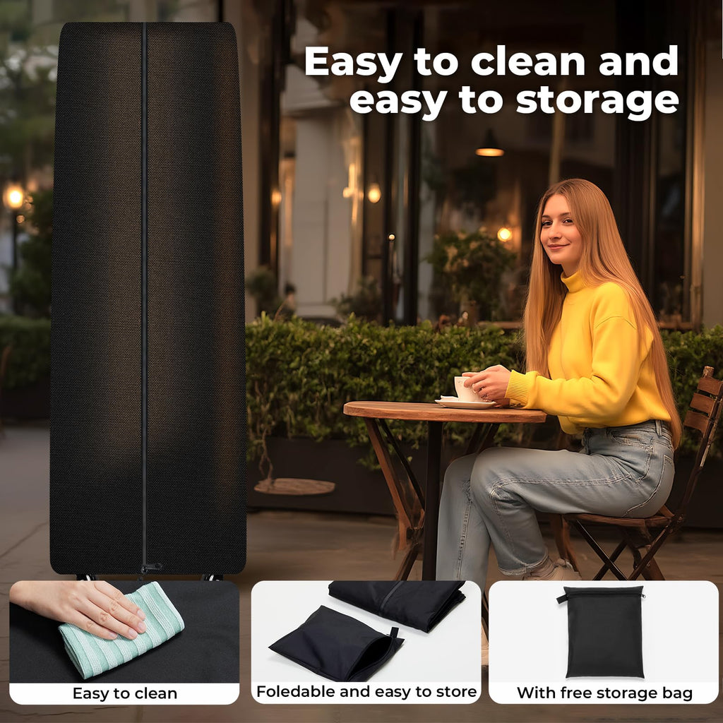 Square Tower Patio Heater Covers, Heavy-duty and Weather-resistant Oxford Fabric, Waterproof, Dust-proof, Snow-proof