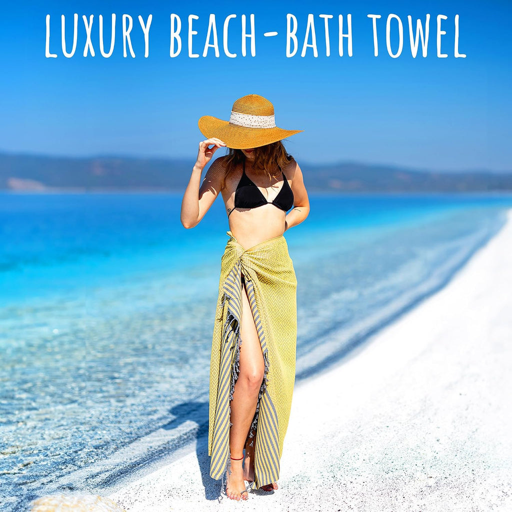 Turkish Beach Towel Oversized 40x71 100% Cotton Sand Free Quick Dry Towel Extra Large Turkish Towel Light Travel