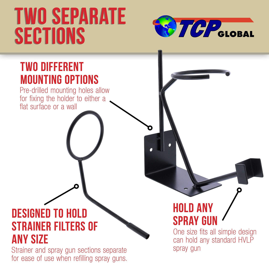 TCP Global Gravity Feed Paint Gun Holder - Wall or Bench Mount, HVLP Spray