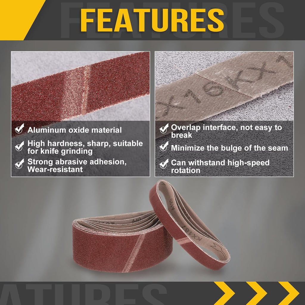 6 x 89 Inch Sanding Belts, 4 Pcs 100 Grit Belt Sander Paper