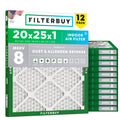 20x25x1 Air Filter MERV 8 Dust & Allergy Defense (12-Pack)