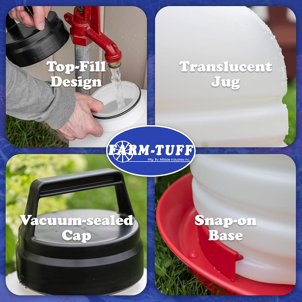 Premium 5-Gallon Hanging Chicken Waterer – BPA-Free Plastic, Top-Fill Poultry Fountain for Chickens, Ducks, Turkeys &