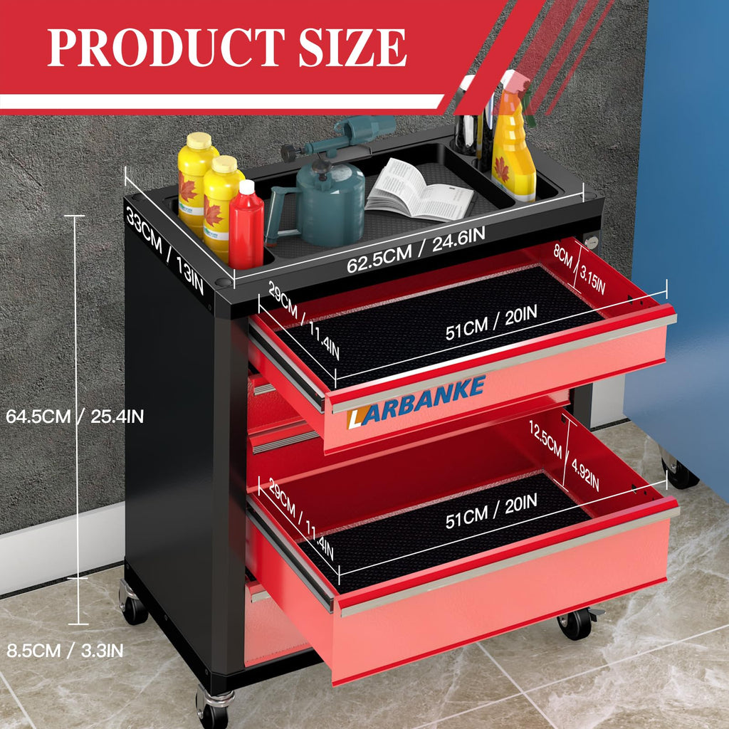 5 Drawer Rolling Tool Chest with Wheels,Lockable Tool Cabinet