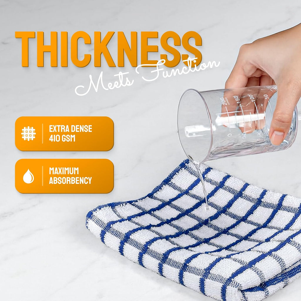Premium Dish Towels for Kitchen, 8 Pack, 16x26 - 100% Cotton Kitchen Towels with Hanging Loop, Ultra Absorbent and