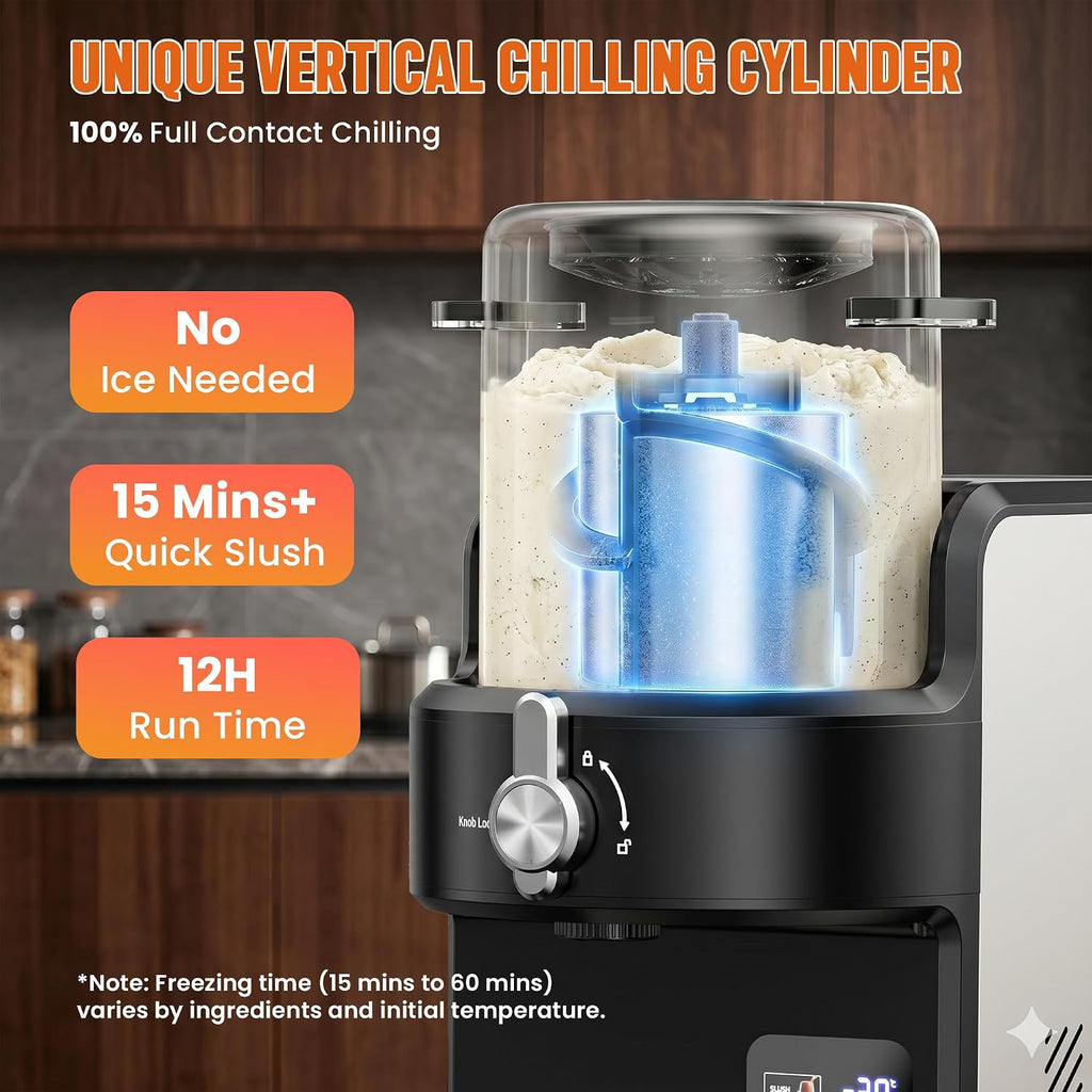 Slushie Machine with 15-Min Fast Slush 6 Preset, Soft Serve Ice Cream Maker
