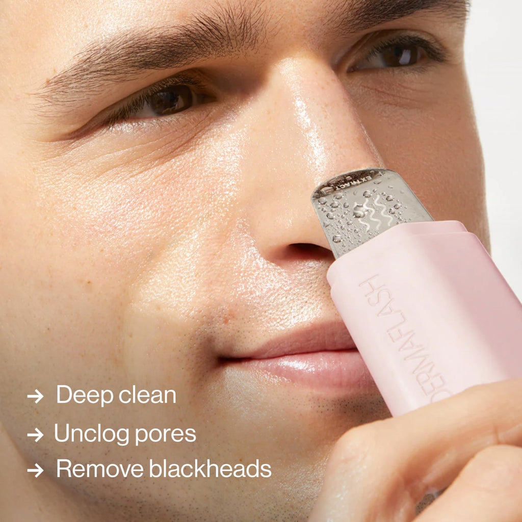 DERMAPORE+ Skin Care Device, Ultrasonic 2-in-1 Pore Extractor and Skincare Infuser, Blush