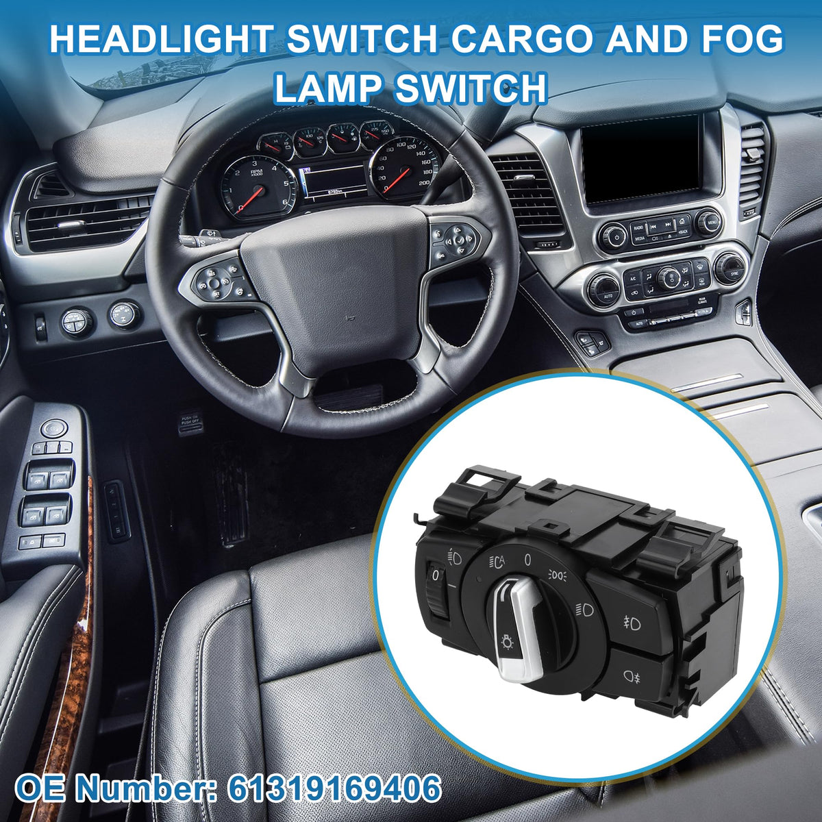 A ABSOPRO 61319169406 Headlight Switch for BMW 1 Series E82 07-13 Black