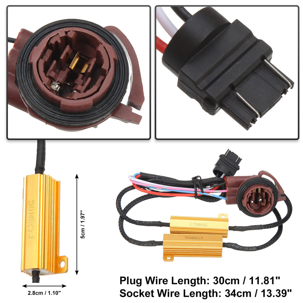 X AUTOHAUX LED Headlights Canbus Decoder 50W 8ohm for 3157 3047 3057 2 Pcs