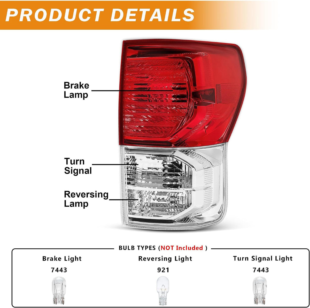 Passenger Side Tail lights Assembly Compatible with 2010-2013 Toyota Tundra