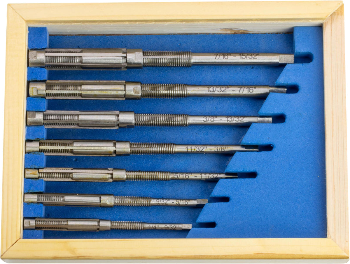 CME 7 pc Adjustable Hand Reamer Set, 1/4" to 15/32" Reamer Sizes