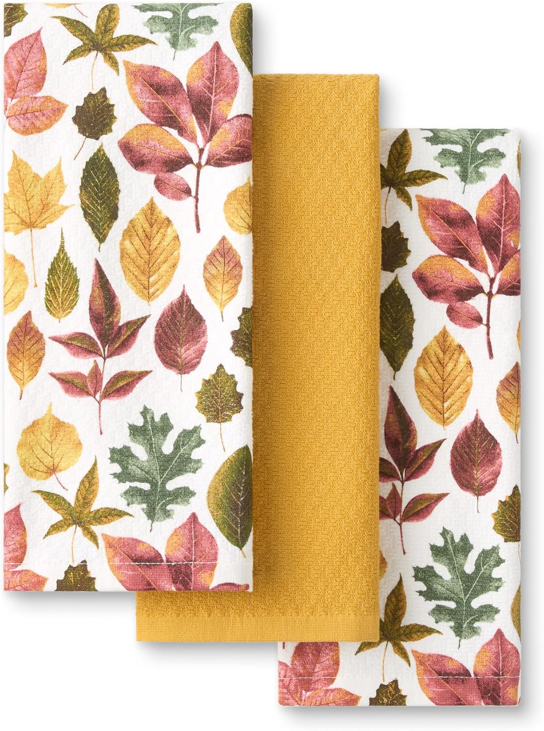 Autumn Harvest Falling Leaves Kitchen Towel 3-Pack Set