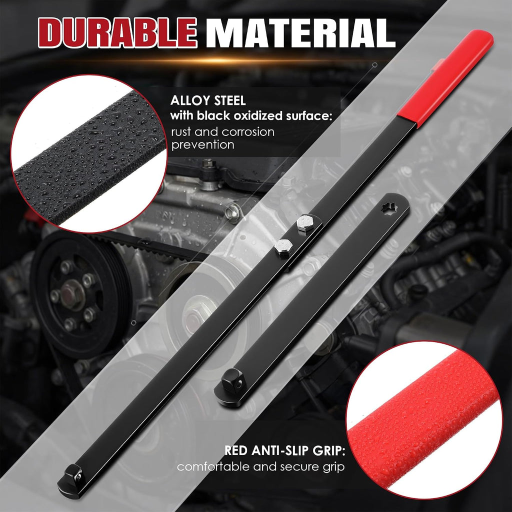Universal Serpentine Belt Tool Kit, Tensioner Wrench(Red)