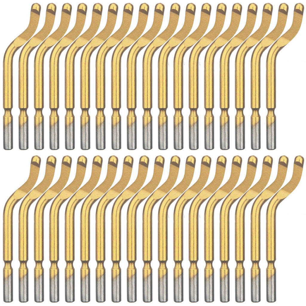 Rivulet 40PCS M35 Titanium Coated Deburring Blades BS1012 – 65-67 HRC Heavy-Duty HSS Burr Remover for Stainless Steel, Aluminum, PVC & 3D Prints – Industrial Metalworking Tool