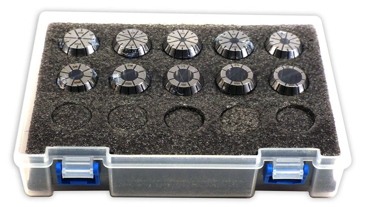 Ridiculous Machine Tools ER 25 High Precision Spring Collet SET 10 Piece 3/32" - 5/8" (0.0003) T.I.R. Machinist Choice