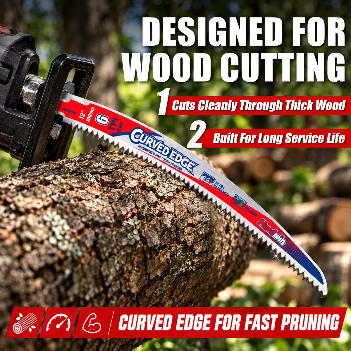 12-Inch Pruning Reciprocating Saw Blades, 6 TPI for Wood & Branches, 3-Pack