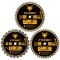 FOXBC 7-1/4 inch Circular Saw Blade 24T 40T 60 Tooth Combo Pack, Finish Wood Cutting with 5/8" Arbor, Diamond Knockout