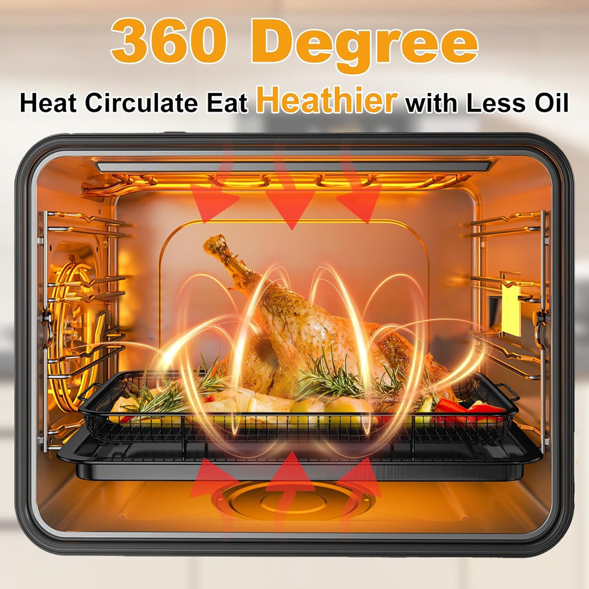 Air Fryer Basket Oven - 2 Set Large Air Fryer Basket and Tray Stainless Steel Oven Air Fryer Rack Pan Accessories for