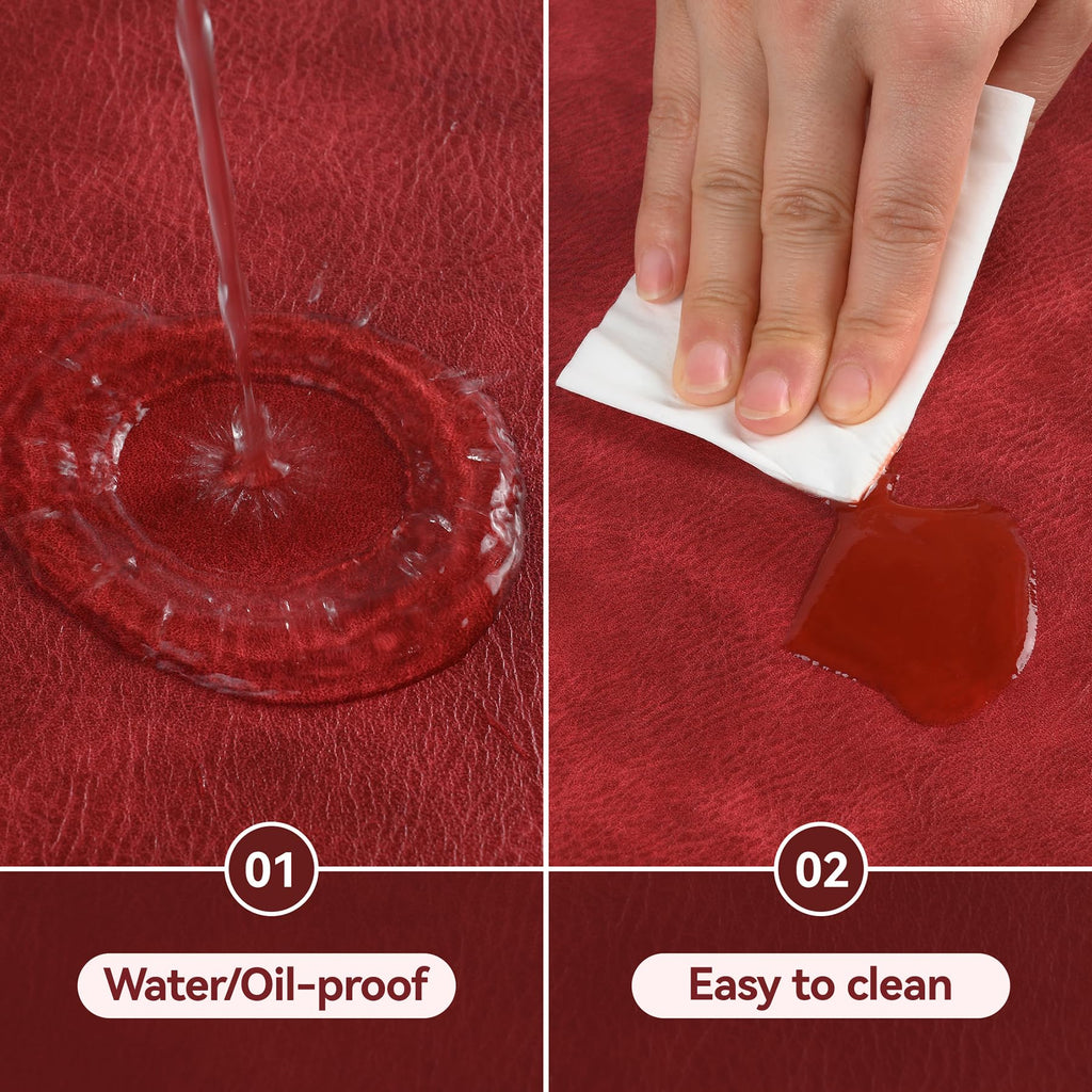 UnivoColors Placemats Round Faux Leather Placemats Set of 4-Waterproof-Wipe Clean-Heat Resistant-Anti Slip Dining