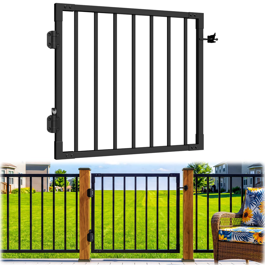 3ft Heavy-Duty Weatherproof Aluminum Outdoor Deck & Patio Safety Gate with Rust-Proof Hinges & Latch