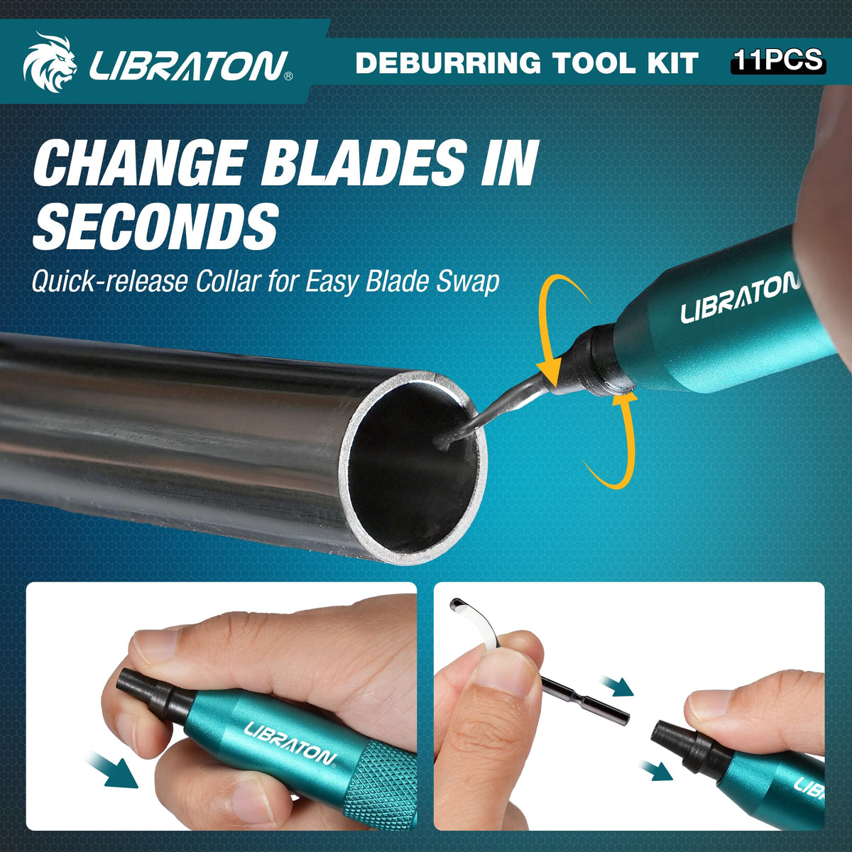Libraton Deburring Tool, Deburring Tool for 3D Printing with 10 HSS Blades