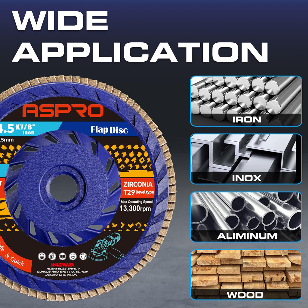 Flap Discs 80 Grit, 4-1/2 x 5/8-11-Inch, Flap Wheel Type 29, 10 Packs