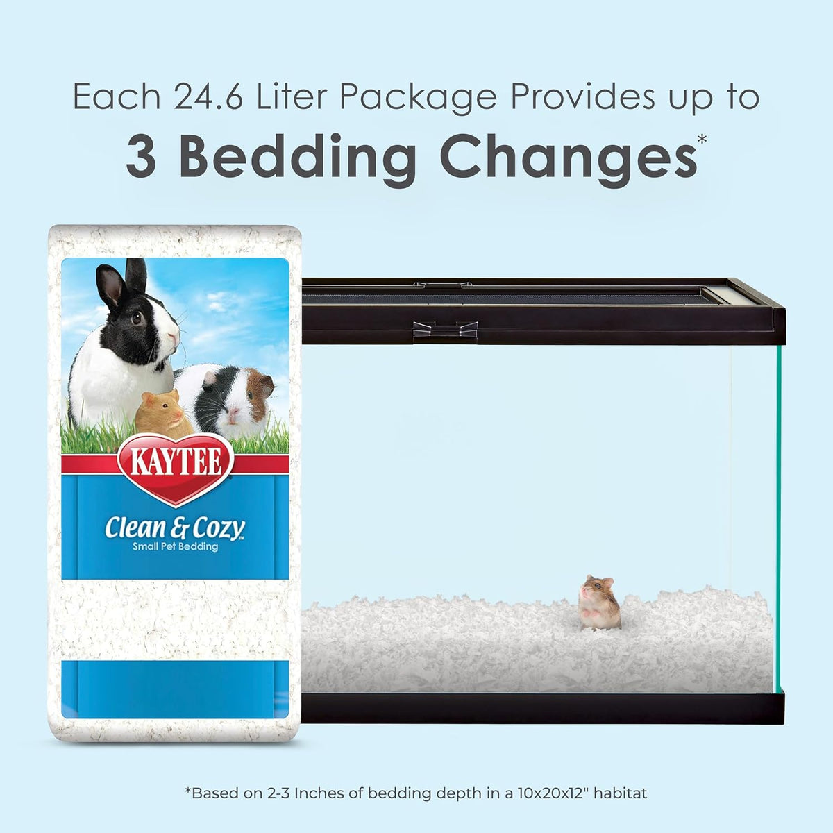 Clean & Cozy Paper Bedding for Small Animals, White, 24.6 Liters