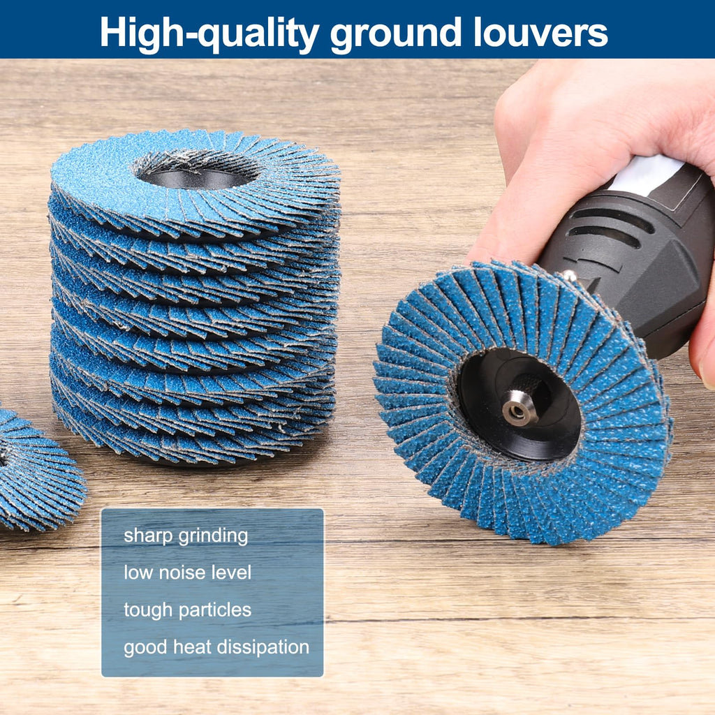 MOGRQAP 3 inch Flap Discs 12 Pack, 60 Grit for Cordless Angle Grinder