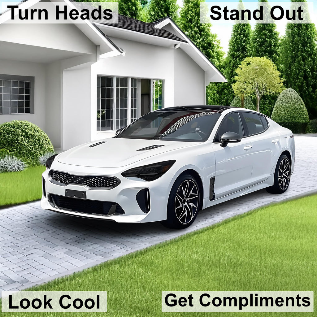 BOGAR TECH DESIGNS Precut for Kia Stinger 2018-2024 Full Headlight Head Light Tint Kit, Dark Smoke