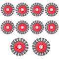 Idong 10 Pack 4 Inch Wire Wheels for 4-1/2" Angle Grinder, Twist Knotted Wire Wheel Brush with 5/8 Inch-11 Threaded Arbor, Carbon Steel Wire for Heavy Duty Rust, Paint, Corrosion Removal