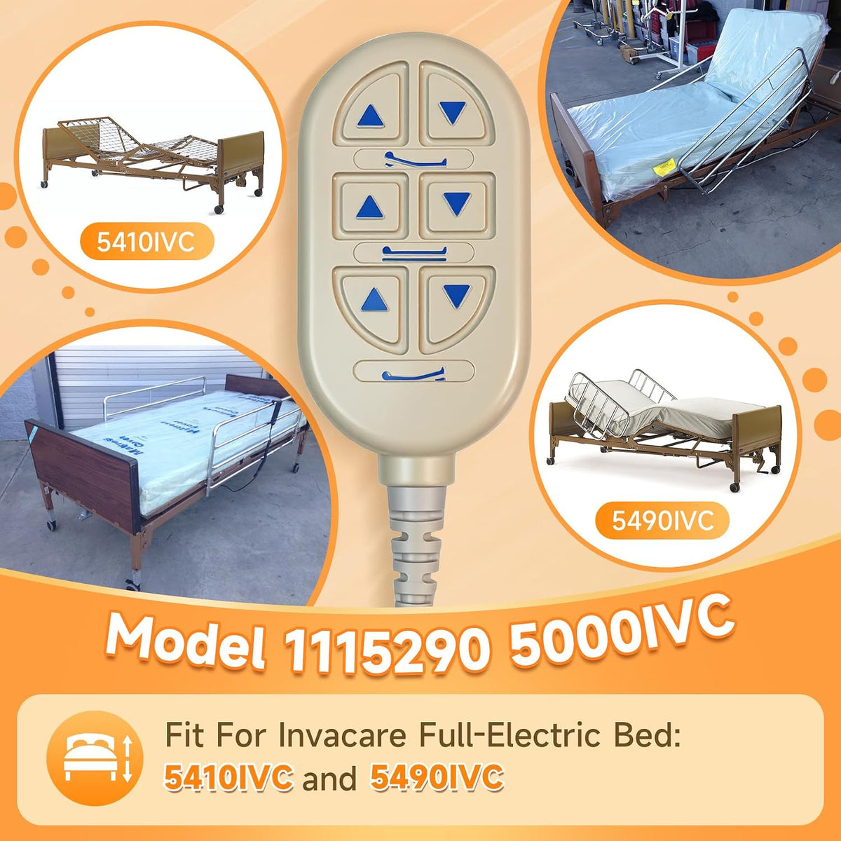 1115290 for Invacare Remote Fits 5410IVC 5490IVC Full Electric Homecare Bed
