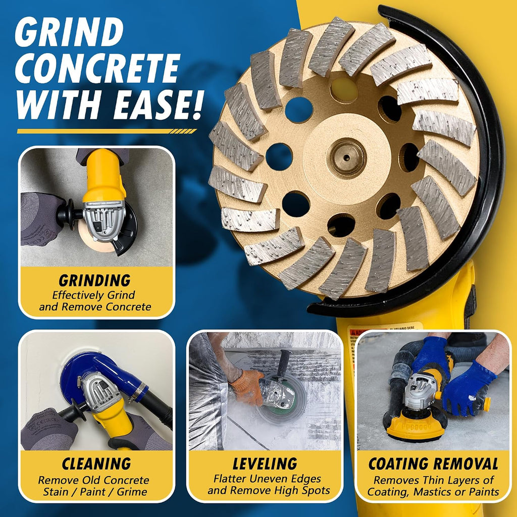 7" Diamond Grinding Wheel for Concrete Masonry 12 Segments 5/8"-11
