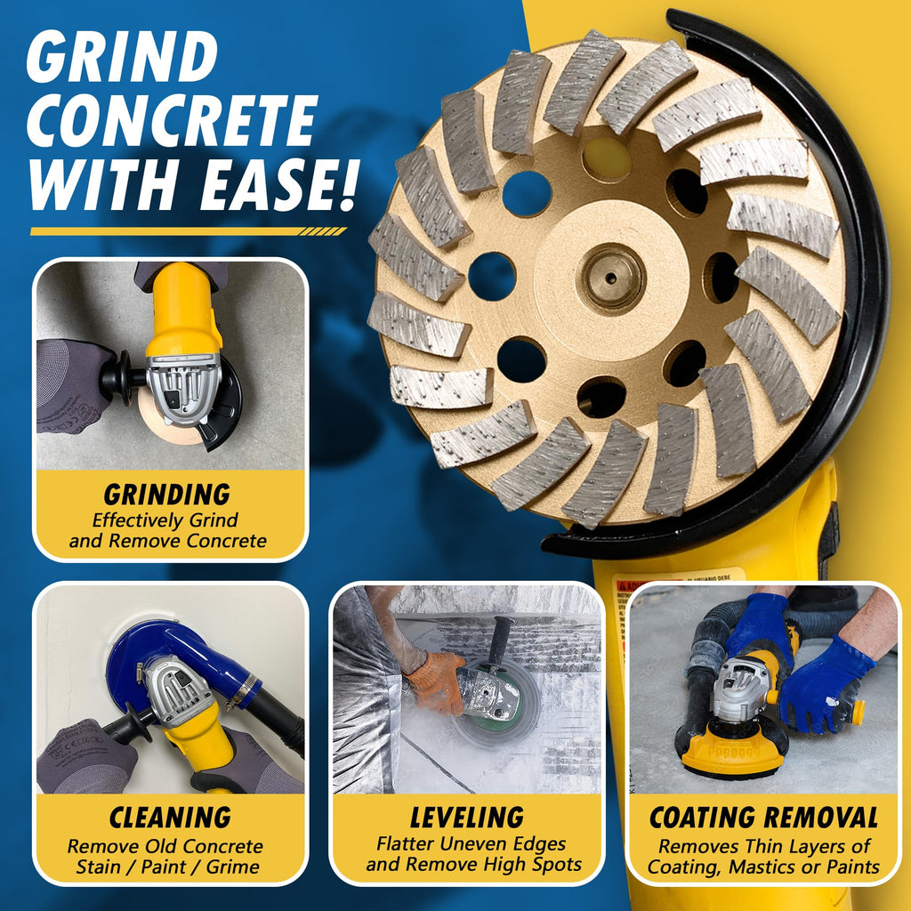 4.5" Diamond Grinding Wheel for Concrete Masonry 9 Segments 5/8"-11
