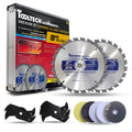 Tooltech 8 Inch Stacking Dado Blade Set for Table Saw, 24 Tooth Carbide Dado Blades, 23 Piece Adjustable Dado Set 1/4 to 13/16 Inch, 5/8 Inch Arbor 5500 RPM with Storage Case