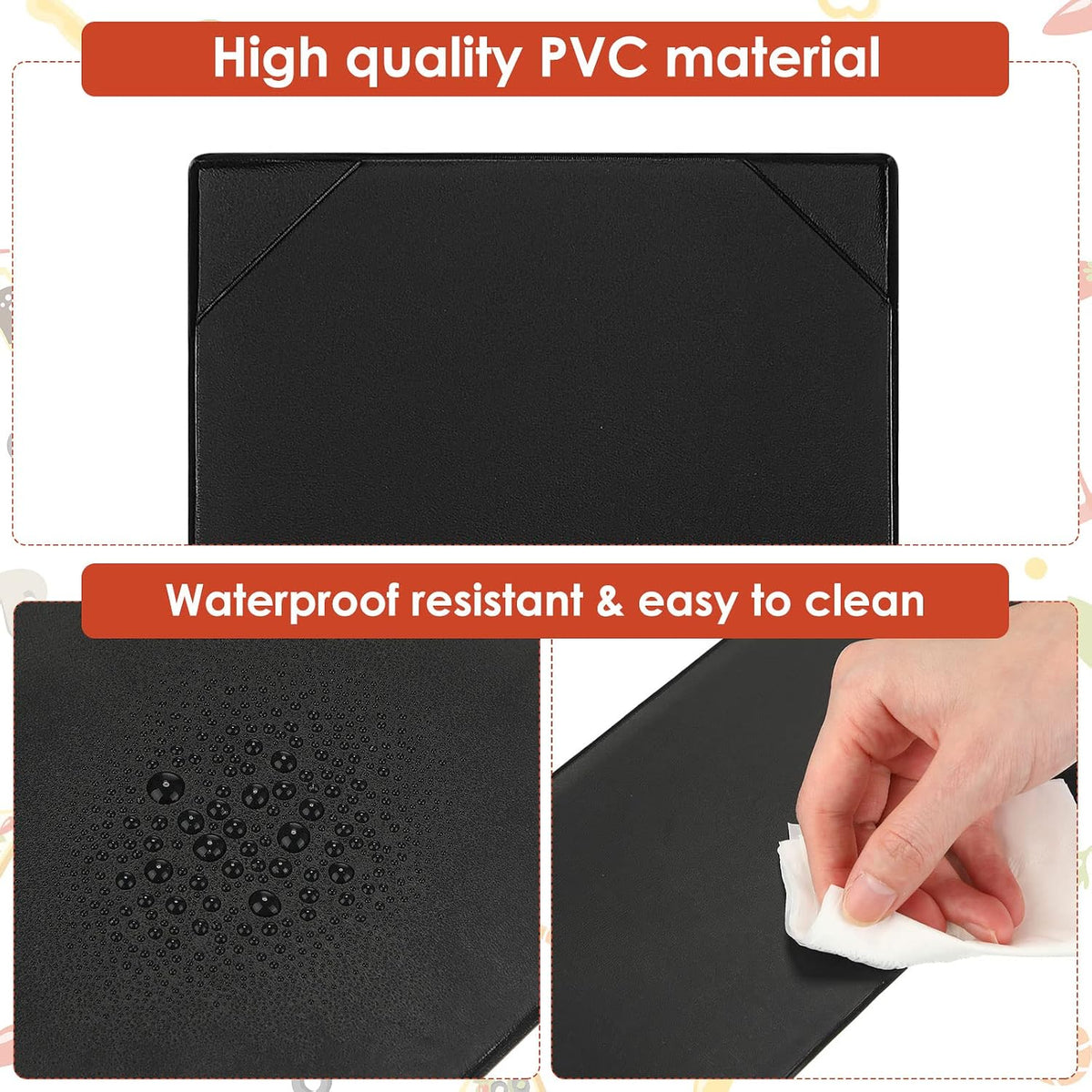 20 Pcs Menu Holder Single Page Menu Covers for Restaurant Table