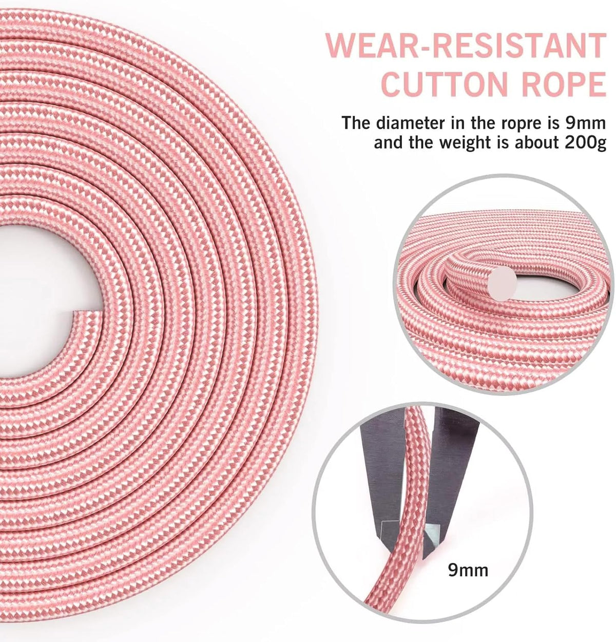 Jump Rope Cotton Adjustable Skipping Weighted jumprope for Women，Adult and Children Athletic Fitness Exercise Jumping