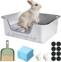 Stainless Steel Rabbit Sifting Litter Box (L)