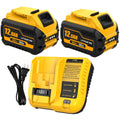 2 Packs Replacement for Dewalt 20V/60V Flexvolt Battery and DCB107 Charger
